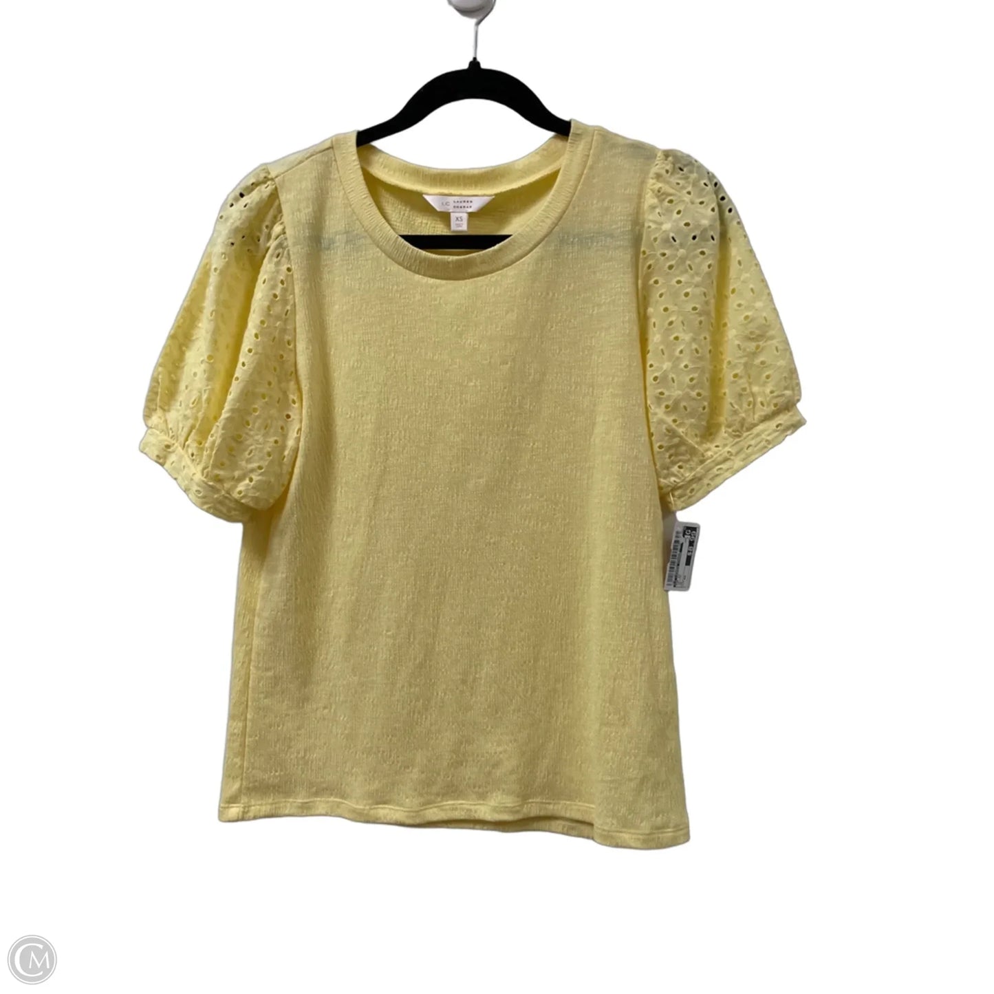 Top Short Sleeve By Lc Lauren Conrad In Yellow, Size: Xs