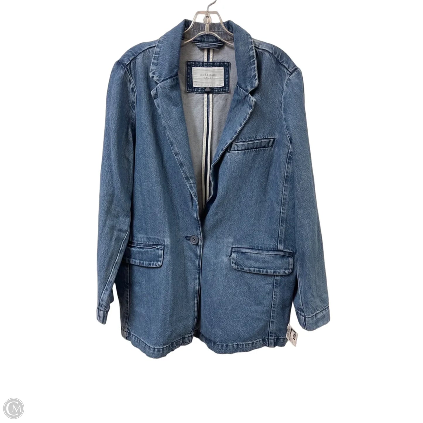Blazer By American Eagle In Blue Denim, Size: L