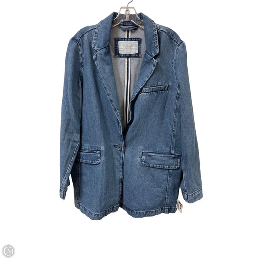 Blazer By American Eagle In Blue Denim, Size: L