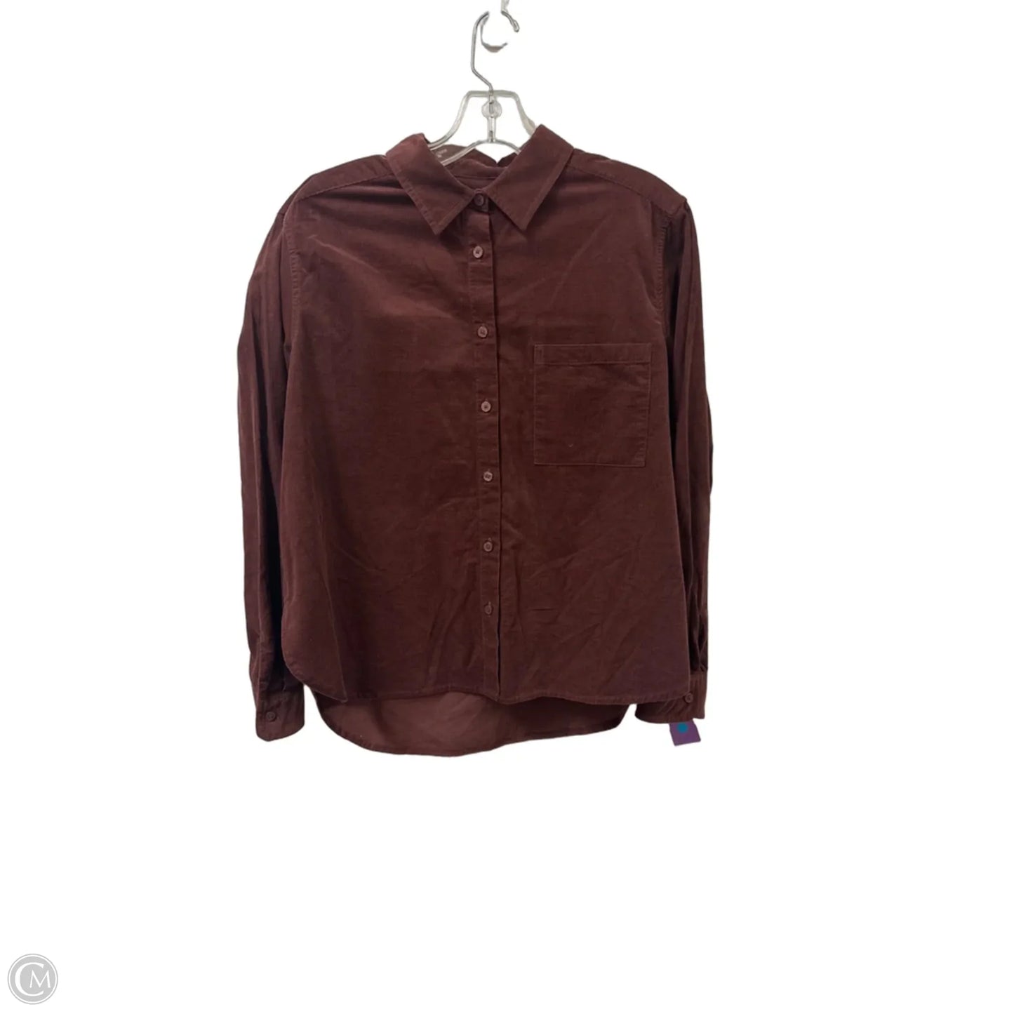 Blouse Long Sleeve By Loft In Brown, Size: M