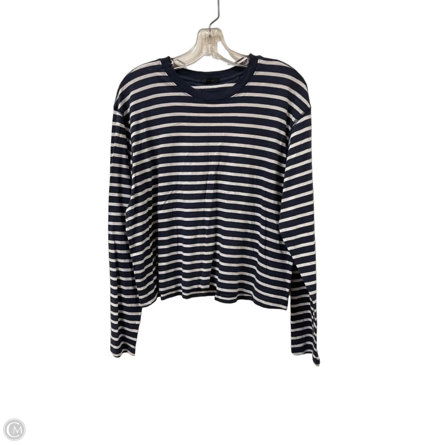 Top Long Sleeve By Atm In Navy, Size: L