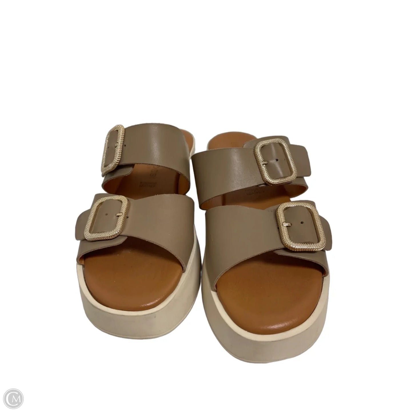Sandals Heels Platform By Cmc In Taupe, Size: 7.5