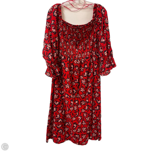 Dress Casual Midi By Who What Wear In Red, Size: Xl