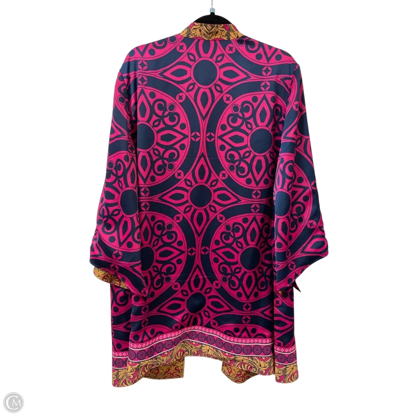 Sweater Cardigan By Chicos In Blue & Pink, Size: 1x