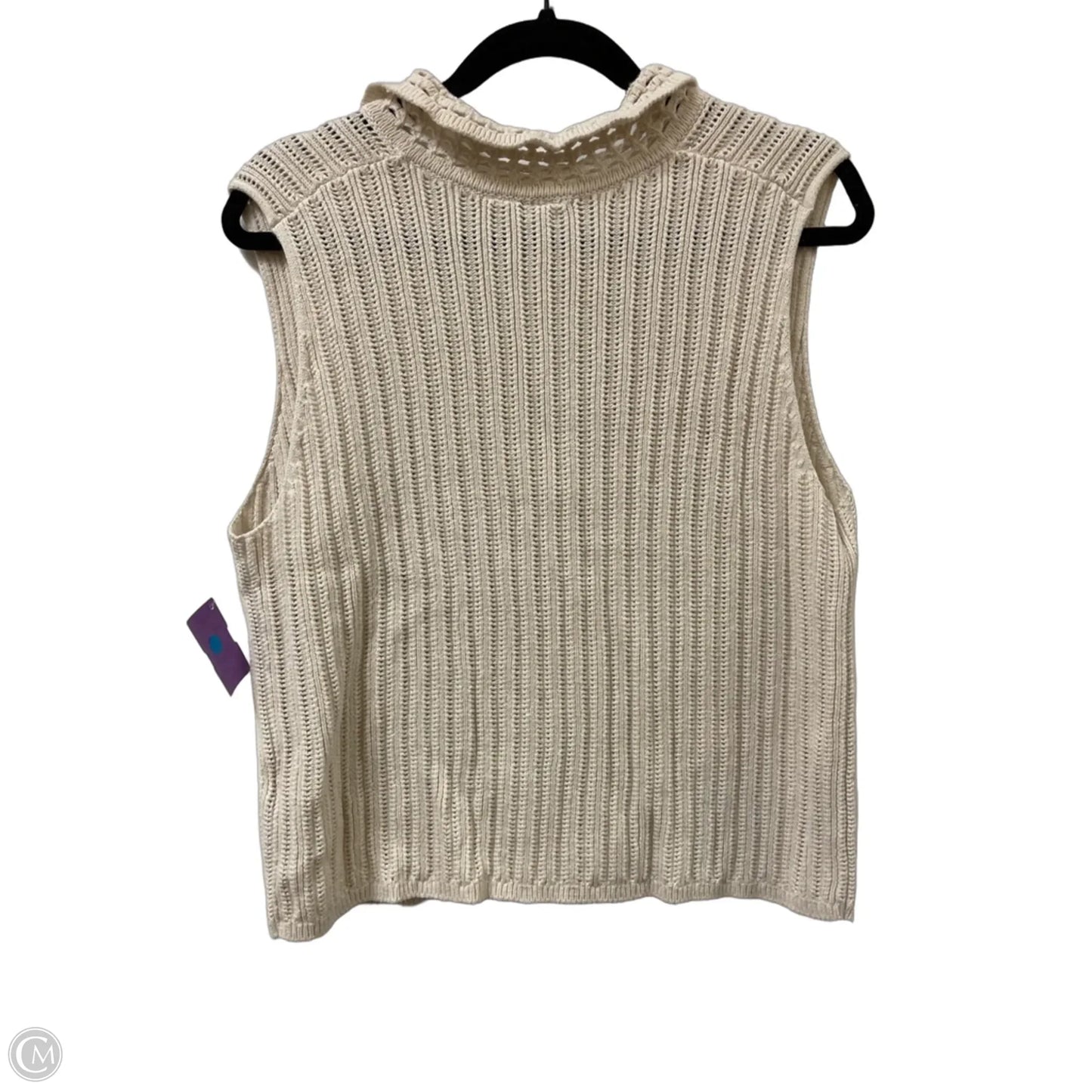 Top Sleeveless By Gap In Cream, Size: L
