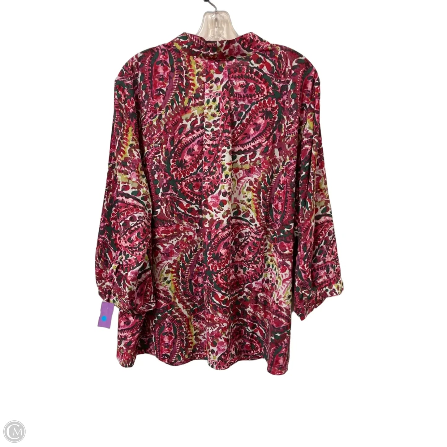 Blouse Long Sleeve By Investments In Pink, Size: 2x