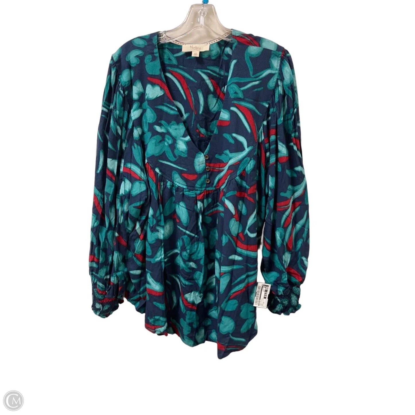 Top Long Sleeve By Nurture In Blue & Green, Size: 3x