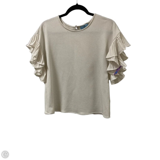 Top Short Sleeve By Cece In Cream, Size: S