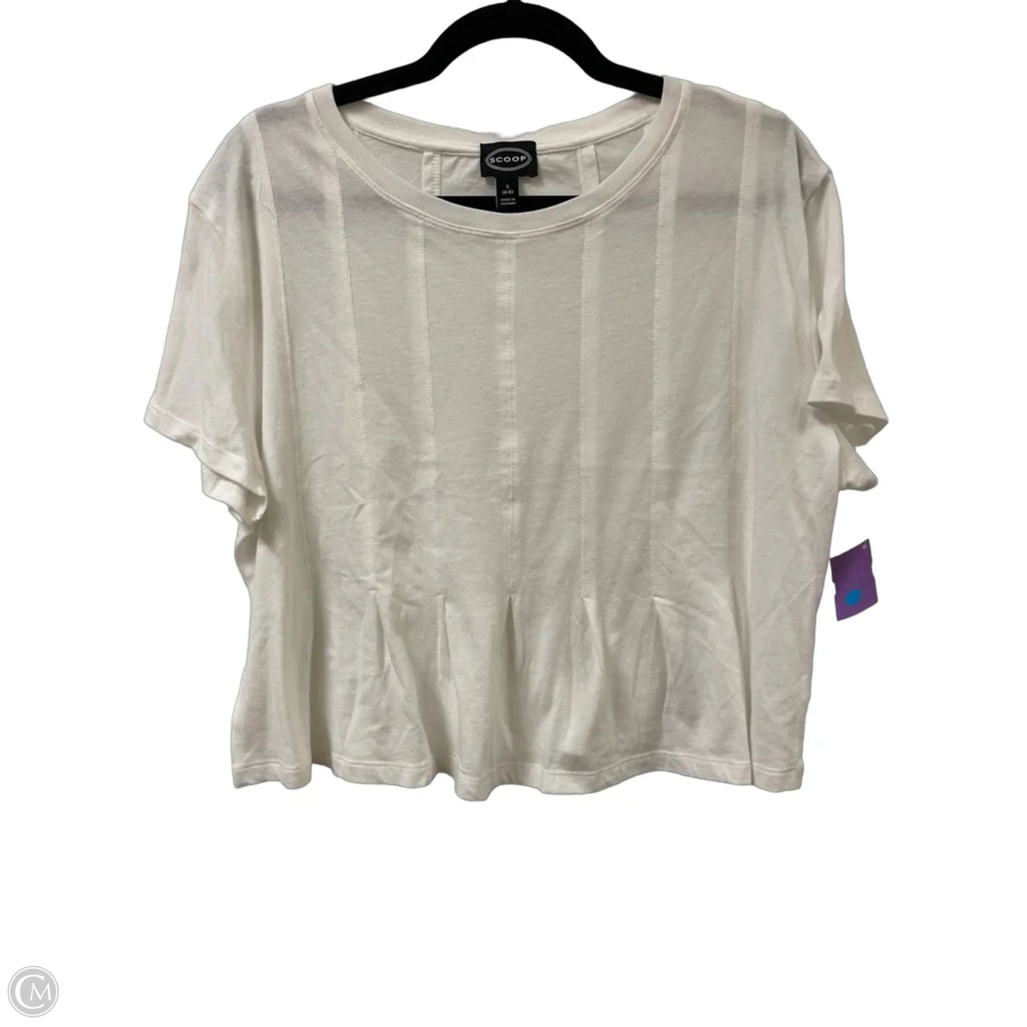 Top Short Sleeve By Scoop In White, Size: S