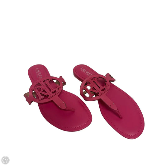 Sandals Flats By Ralph Lauren In Polkadot Pattern, Size: 9