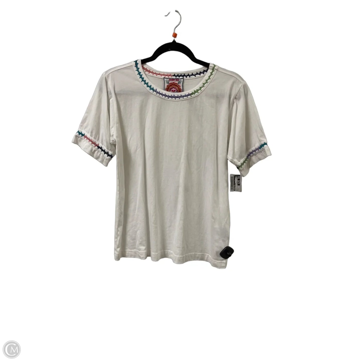 Top Short Sleeve Designer By Johnny Was In White, Size: S