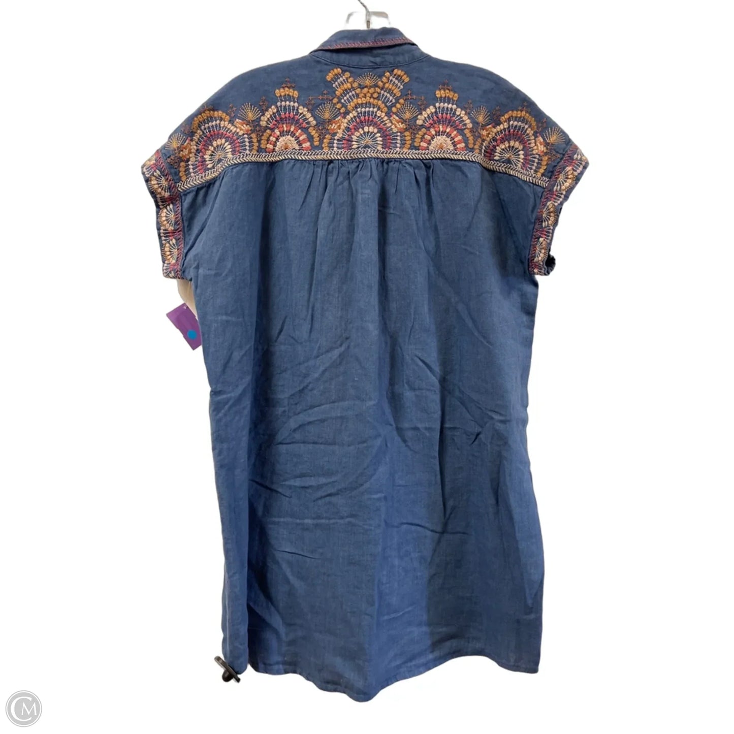 Dress Designer By Johnny Was In Blue Denim, Size: M