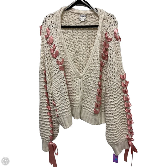 Sweater Cardigan By Arula In Cream, Size: 3x
