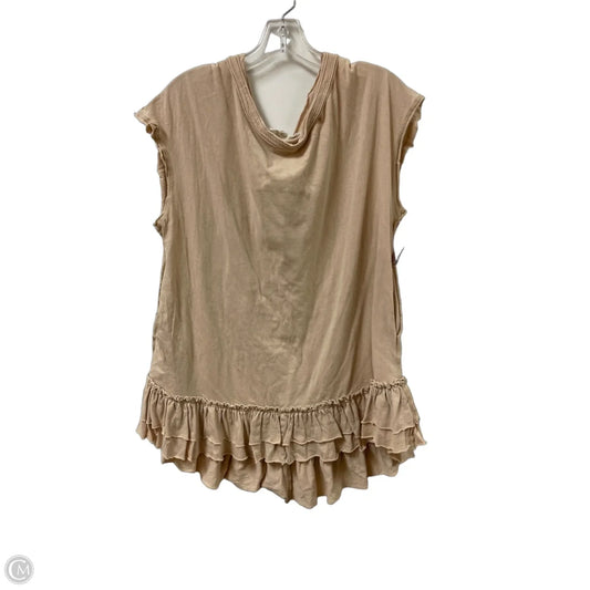Tunic Short Sleeve By Clothes Mentor In Cream, Size: S