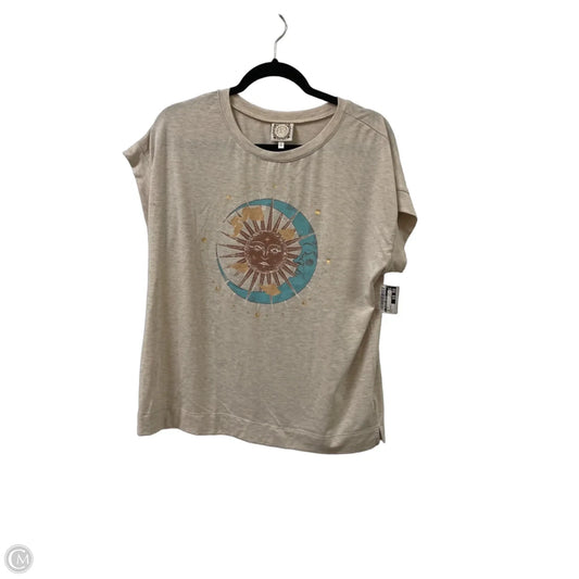 Top Short Sleeve By Clothes Mentor In Tan, Size: L