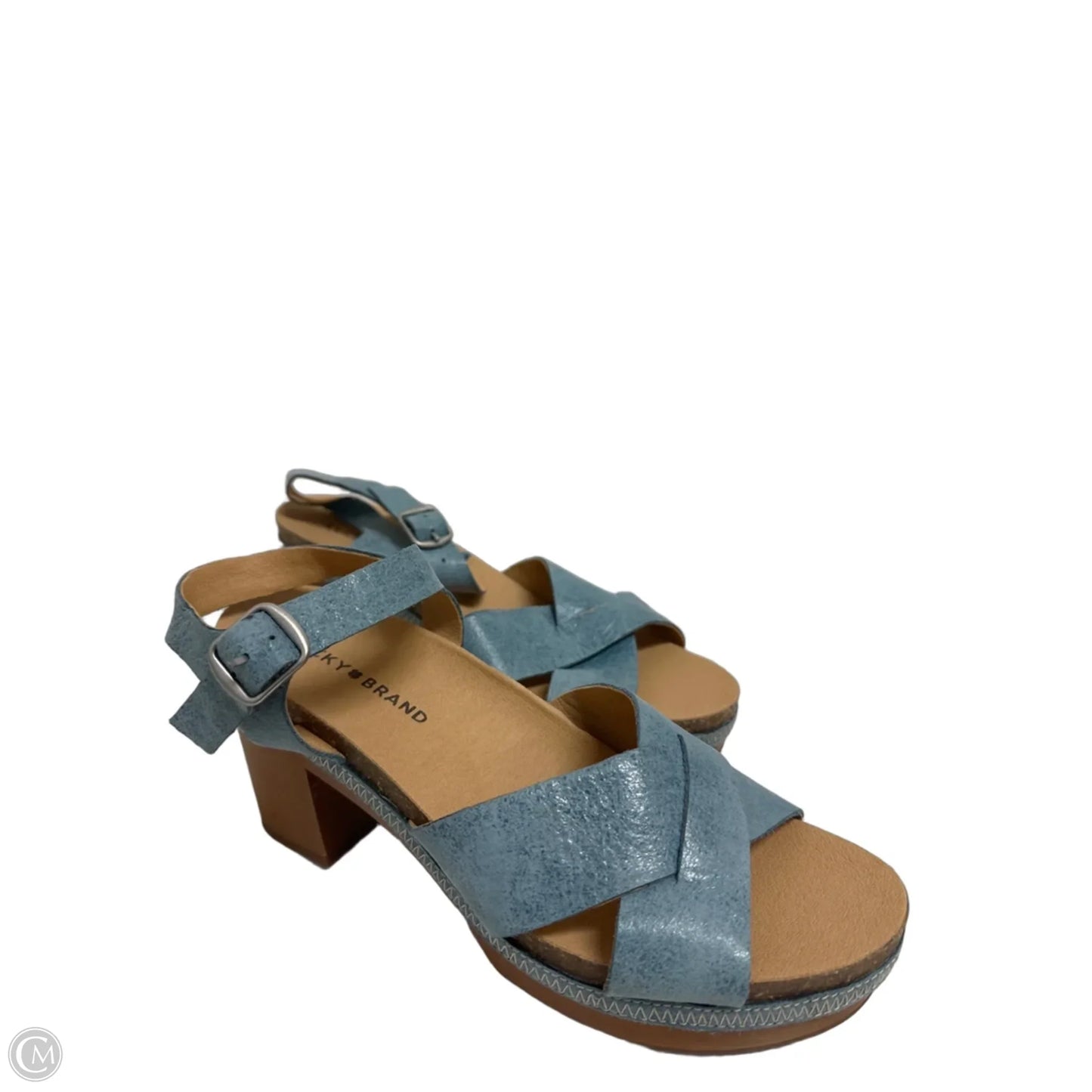 Sandals Heels Block By Lucky Brand In Blue, Size: 8