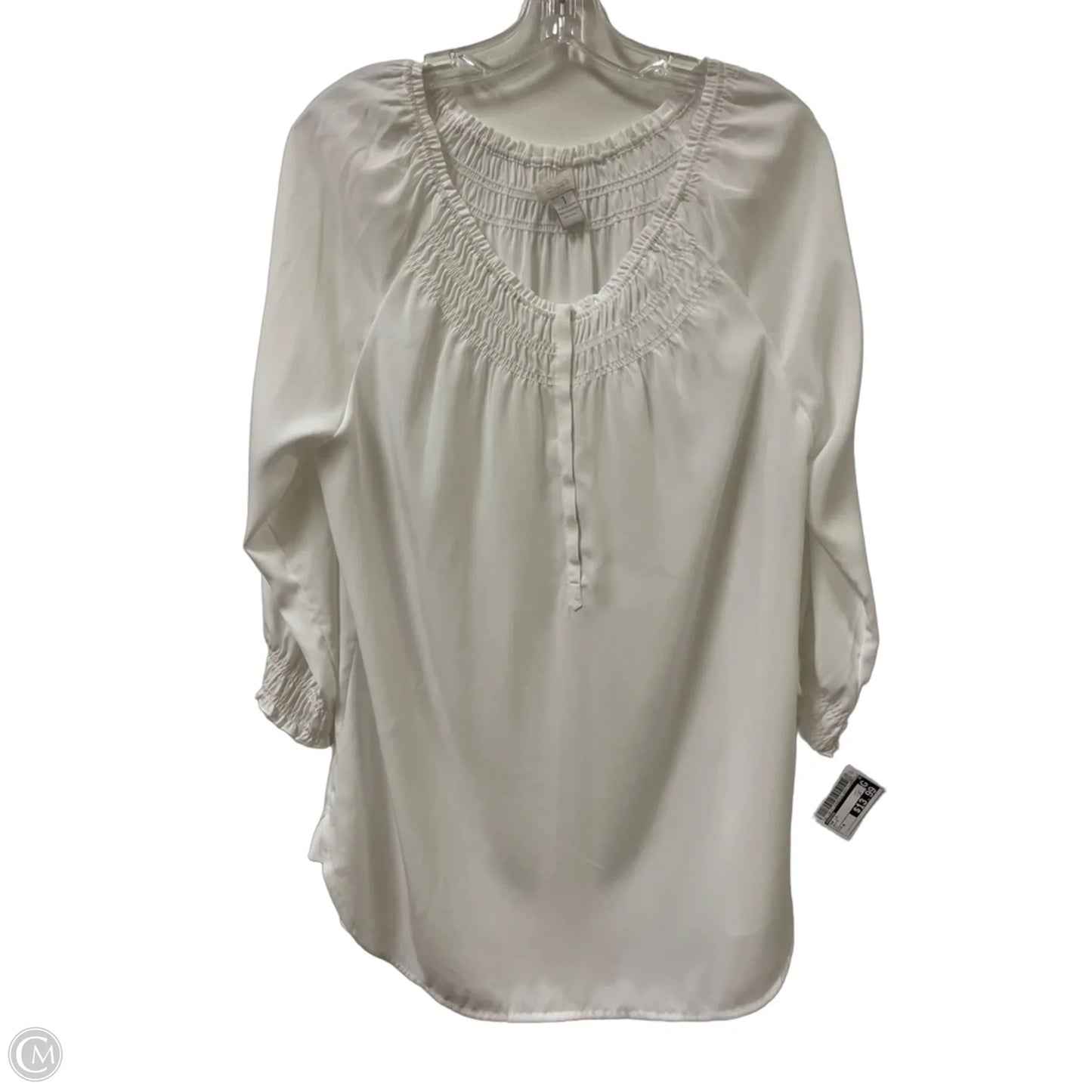 Top Long Sleeve By Chicos In White, Size: M