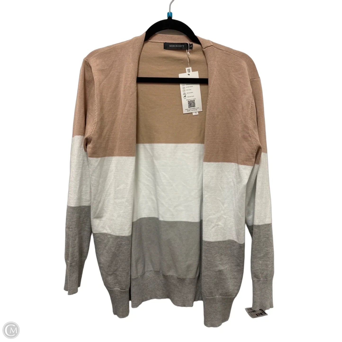Sweater Cardigan By Merokeety In Tan, Size: L