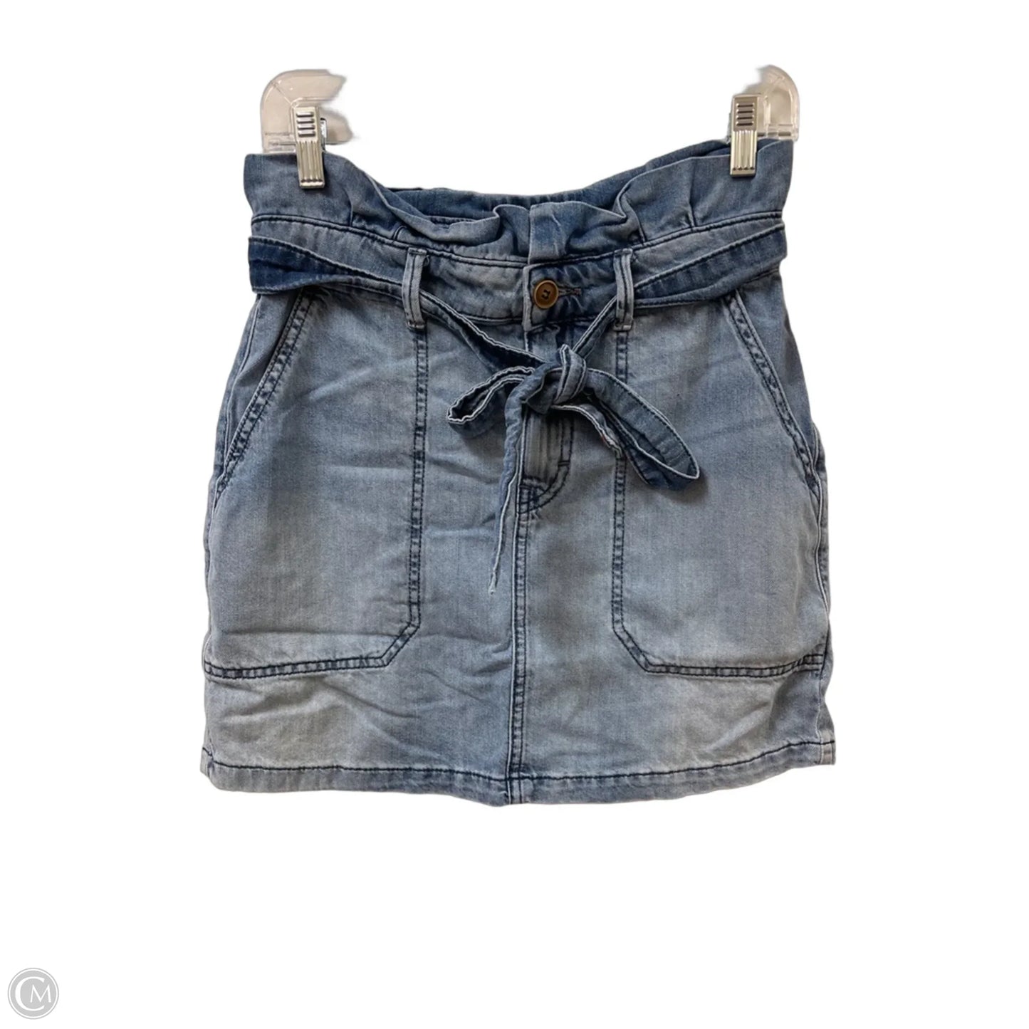 Skirt Mini & Short By Free People In Blue Denim, Size: 4