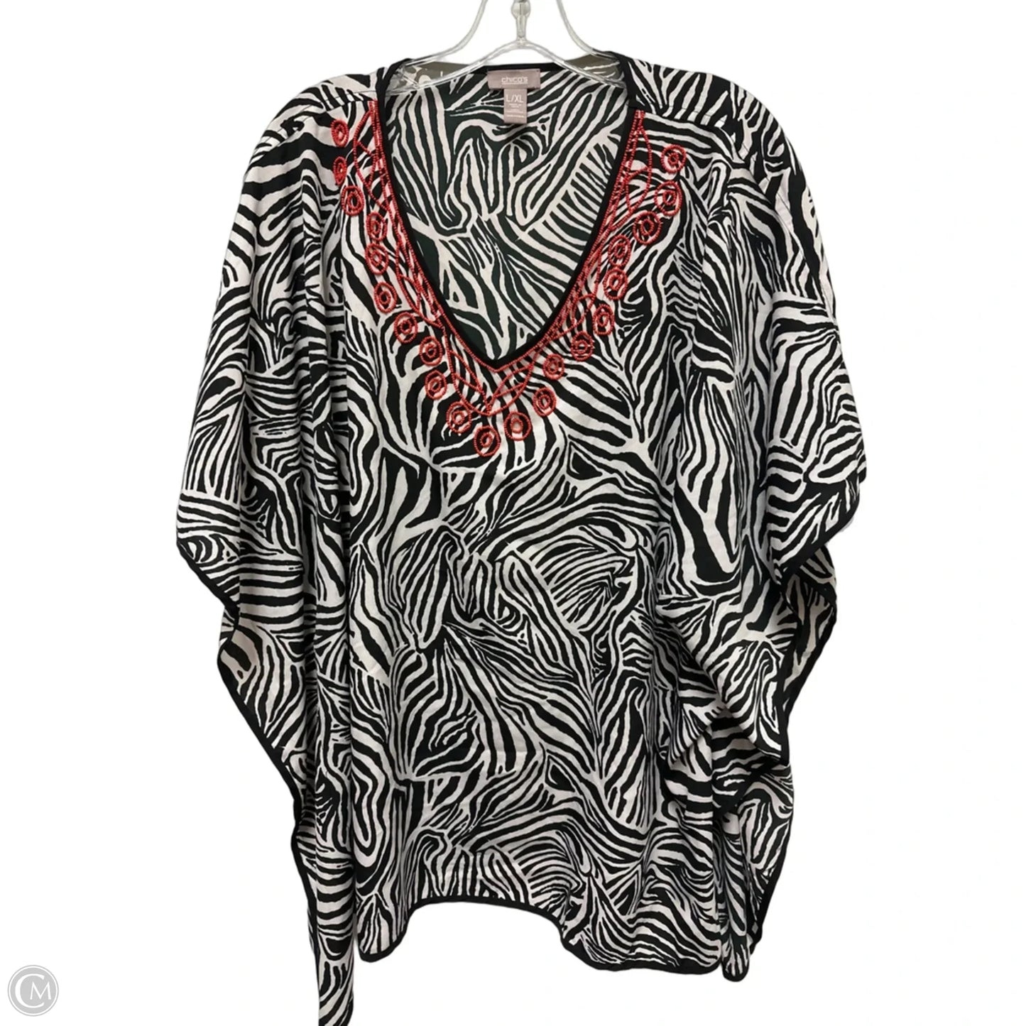 Swimwear Cover-up By Chicos In Zebra Print, Size: Xl