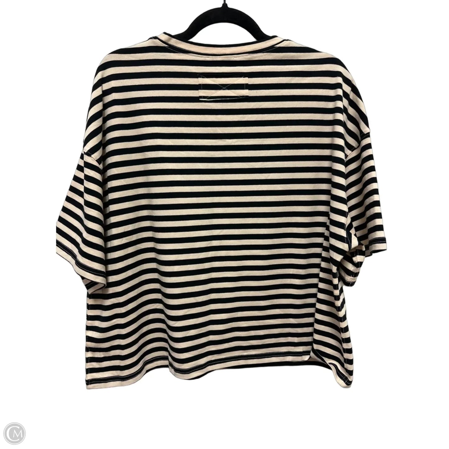 Top Short Sleeve By Clothes Mentor In Black & Cream, Size: S