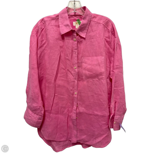 Blouse Long Sleeve By Maeve In Pink, Size: Xs