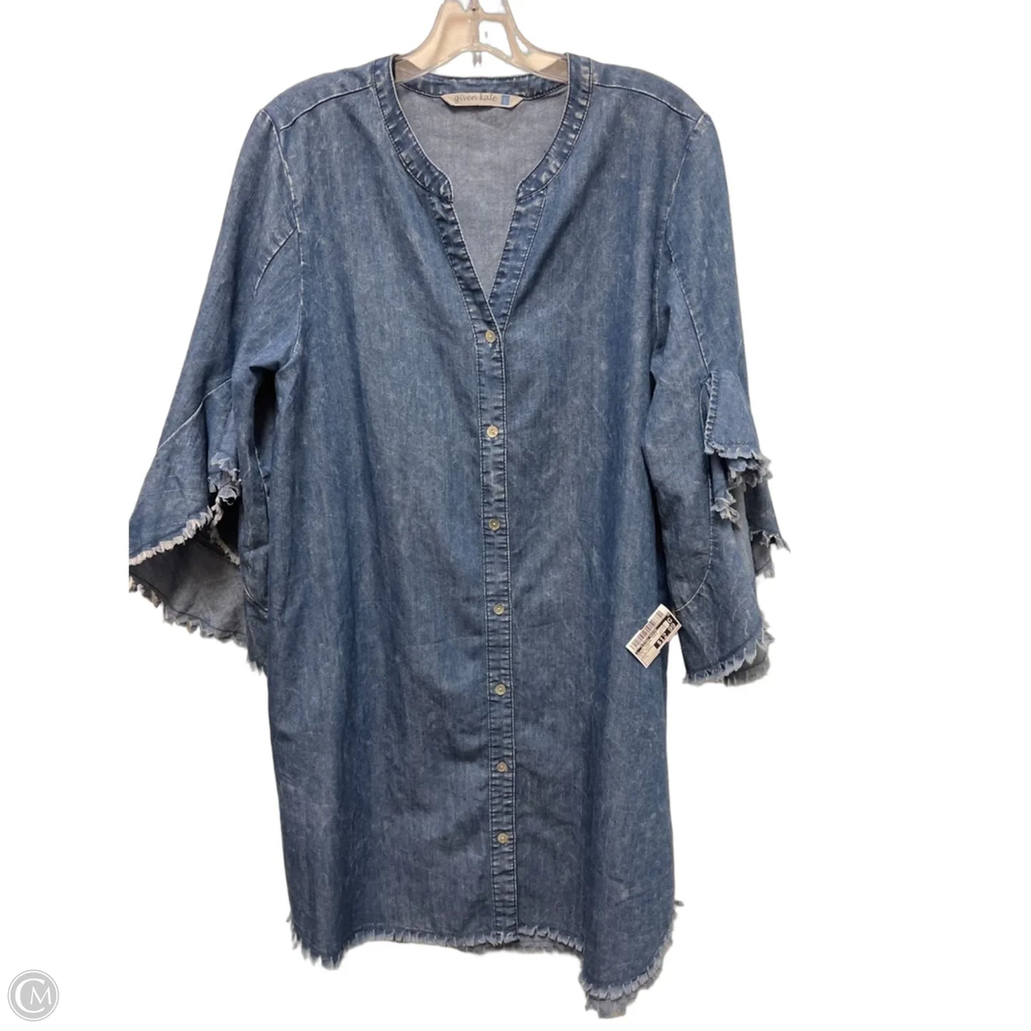 Dress Casual Midi By Clothes Mentor In Blue Denim, Size: L