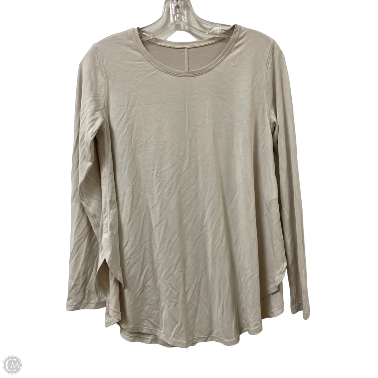 Athletic Top Long Sleeve Crewneck By Lululemon In Cream, Size: M