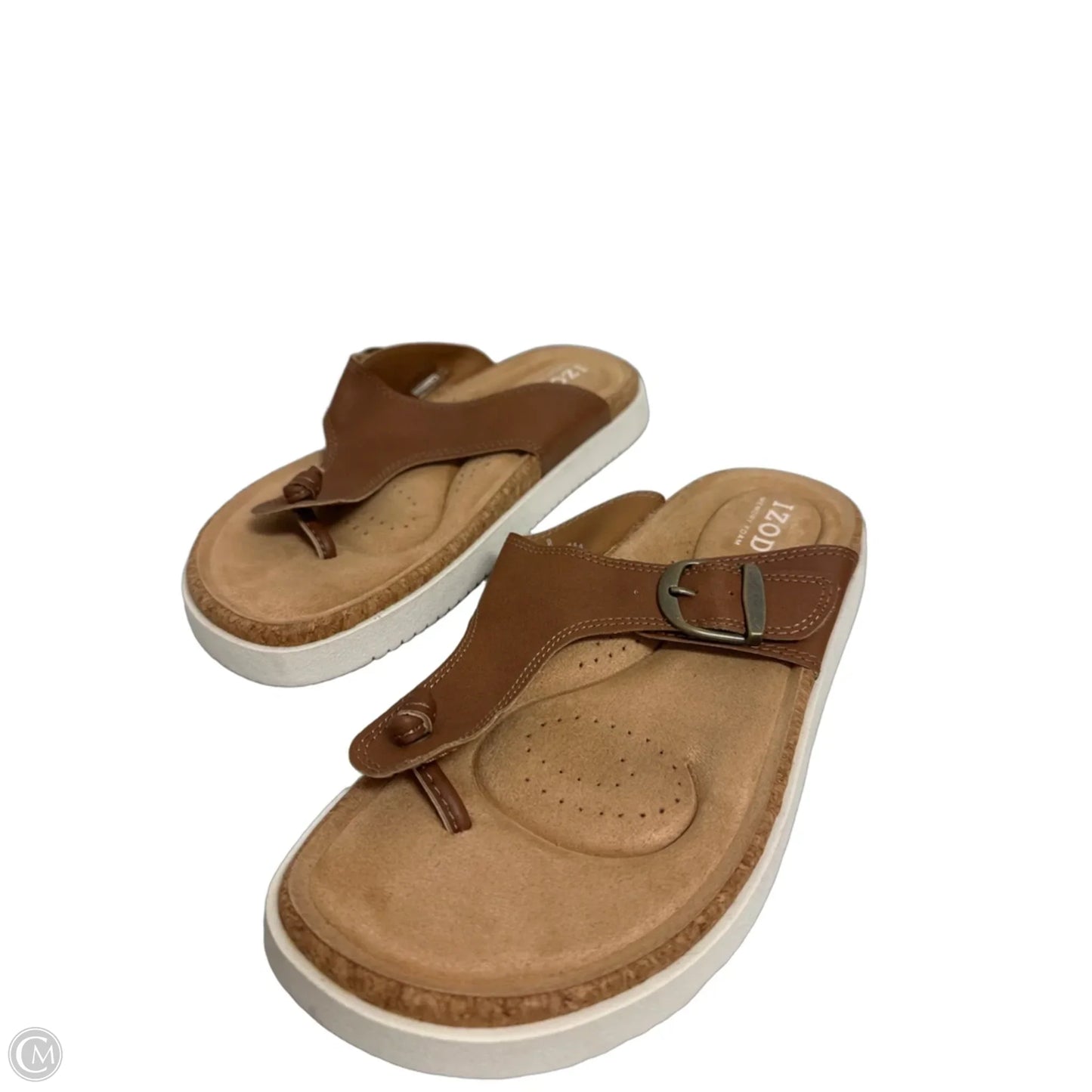 Sandals Flip Flops By Izod In Brown, Size: 8