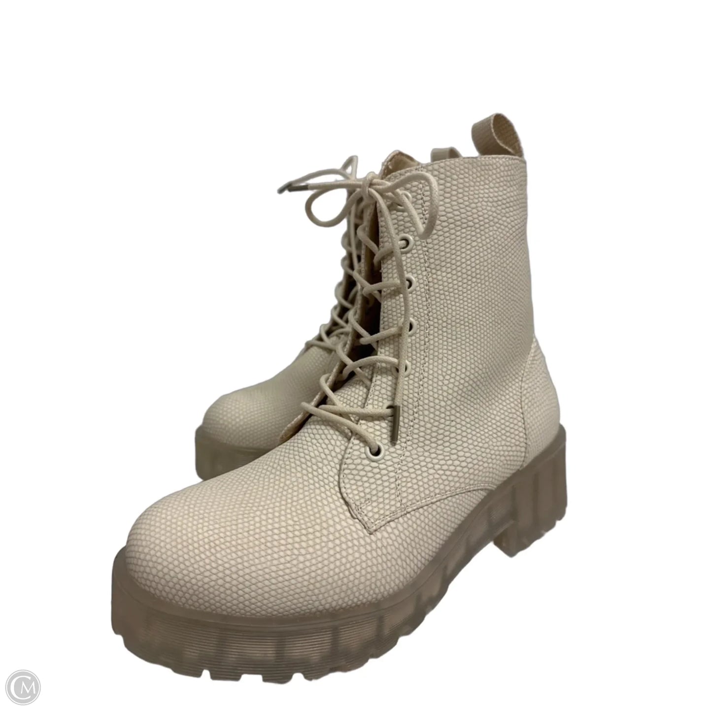 Boots Combat By Dirty Laundry In Cream, Size: 8