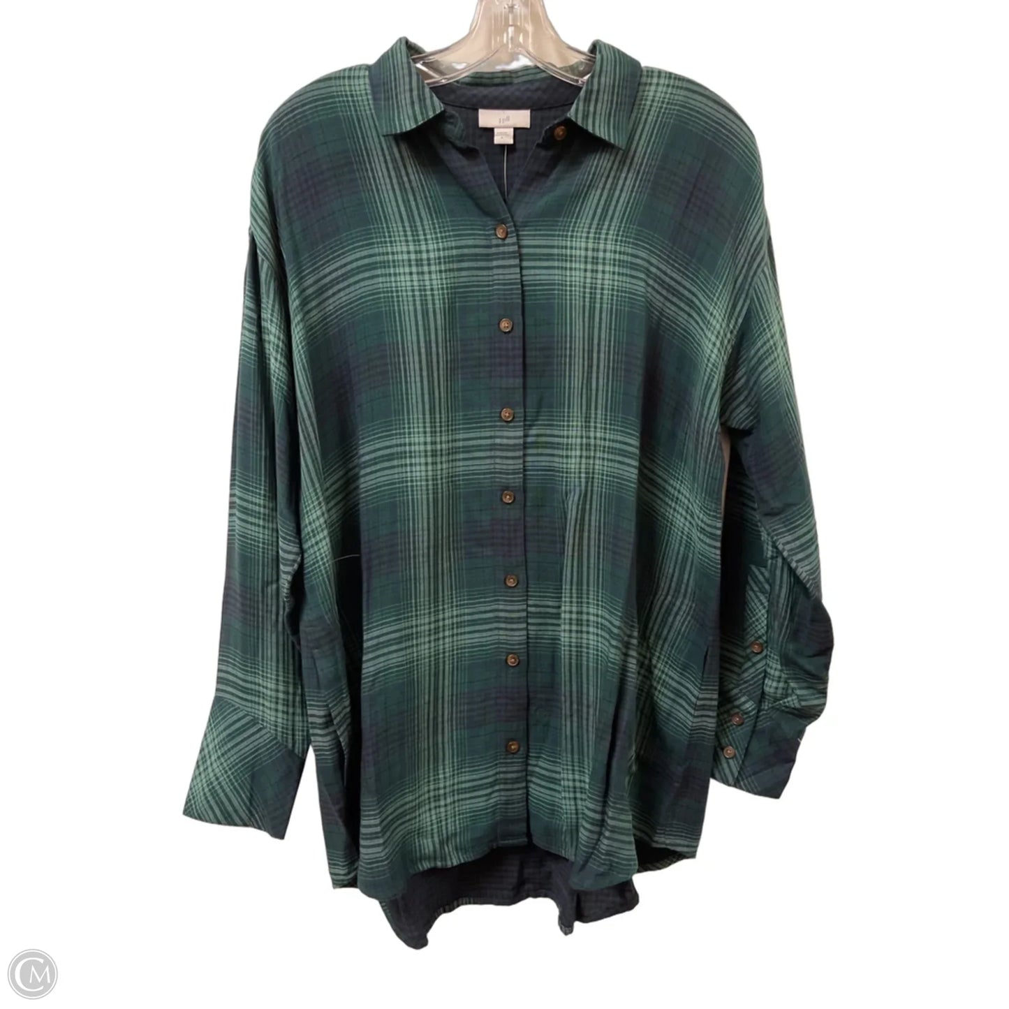 Blouse Long Sleeve By J. Jill In Green, Size: S