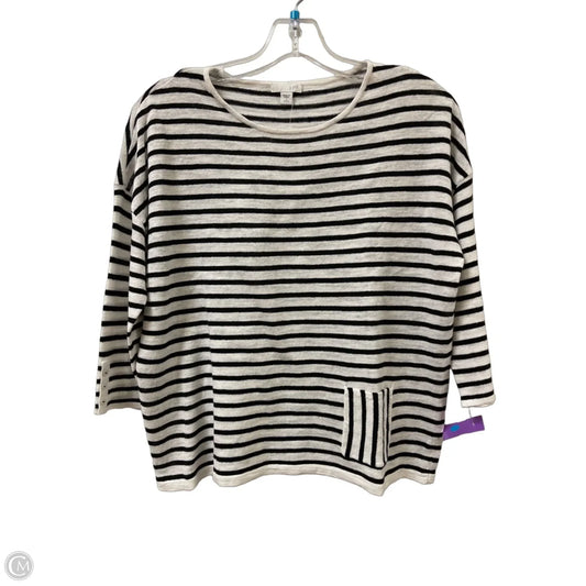 Top Long Sleeve By J. Jill In Black & White, Size: Sp