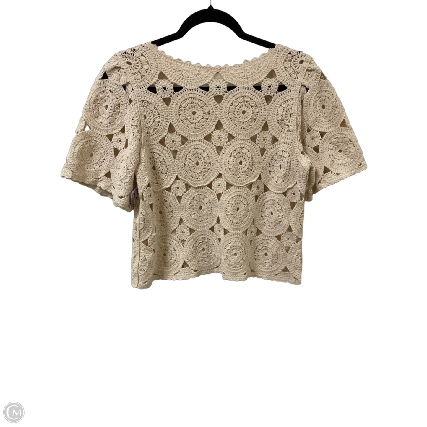 Top Short Sleeve By Ultra Pink In Cream, Size: S