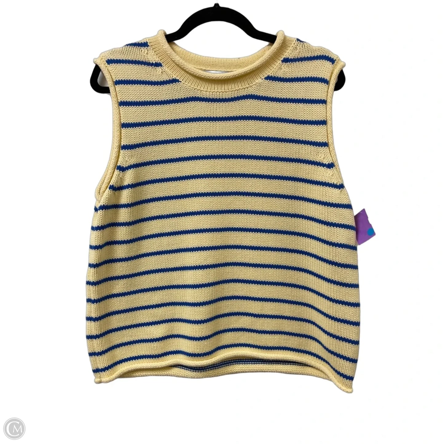Top Sleeveless By Free Assembly In Yellow, Size: L