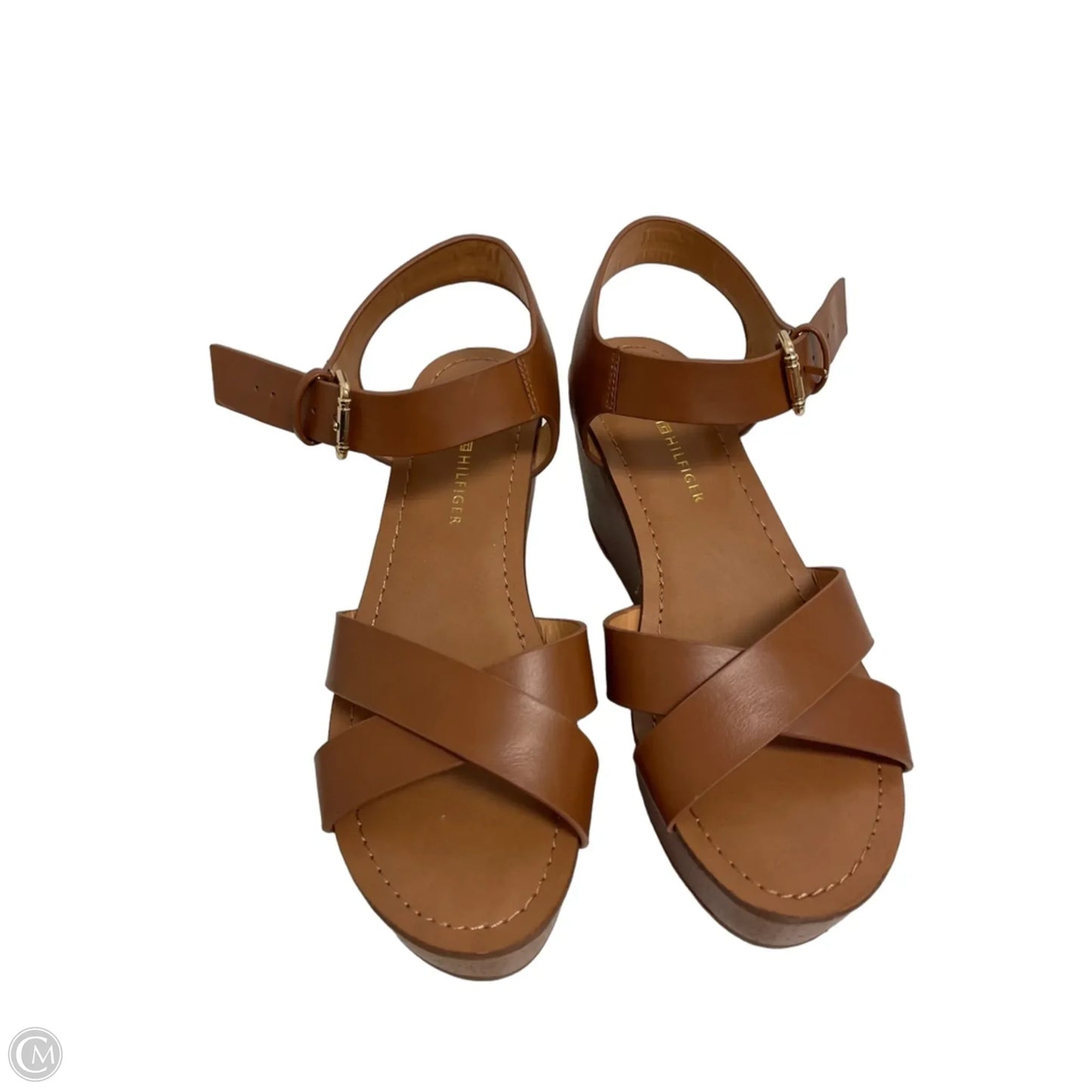 Sandals Heels Wedge By Tommy Hilfiger In Brown, Size: 8