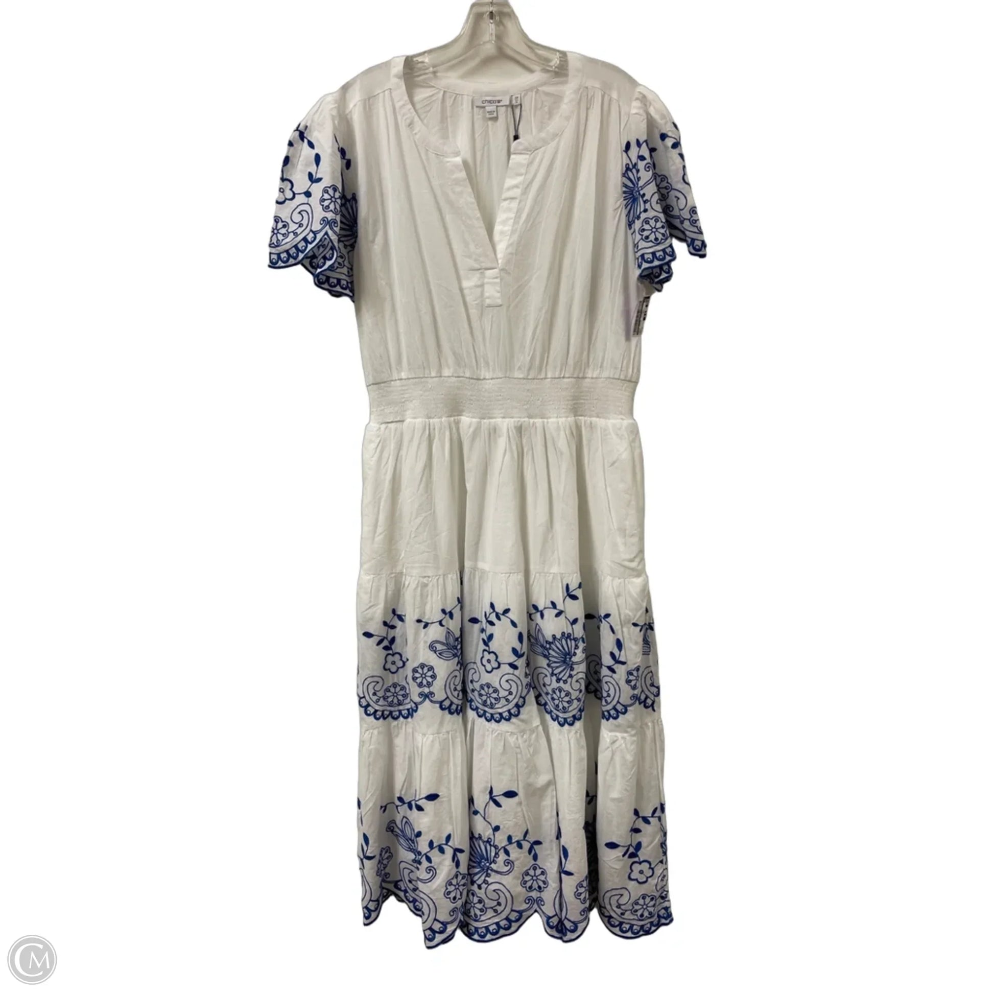 Dress Casual Maxi By Chicos In White, Size: Xl
