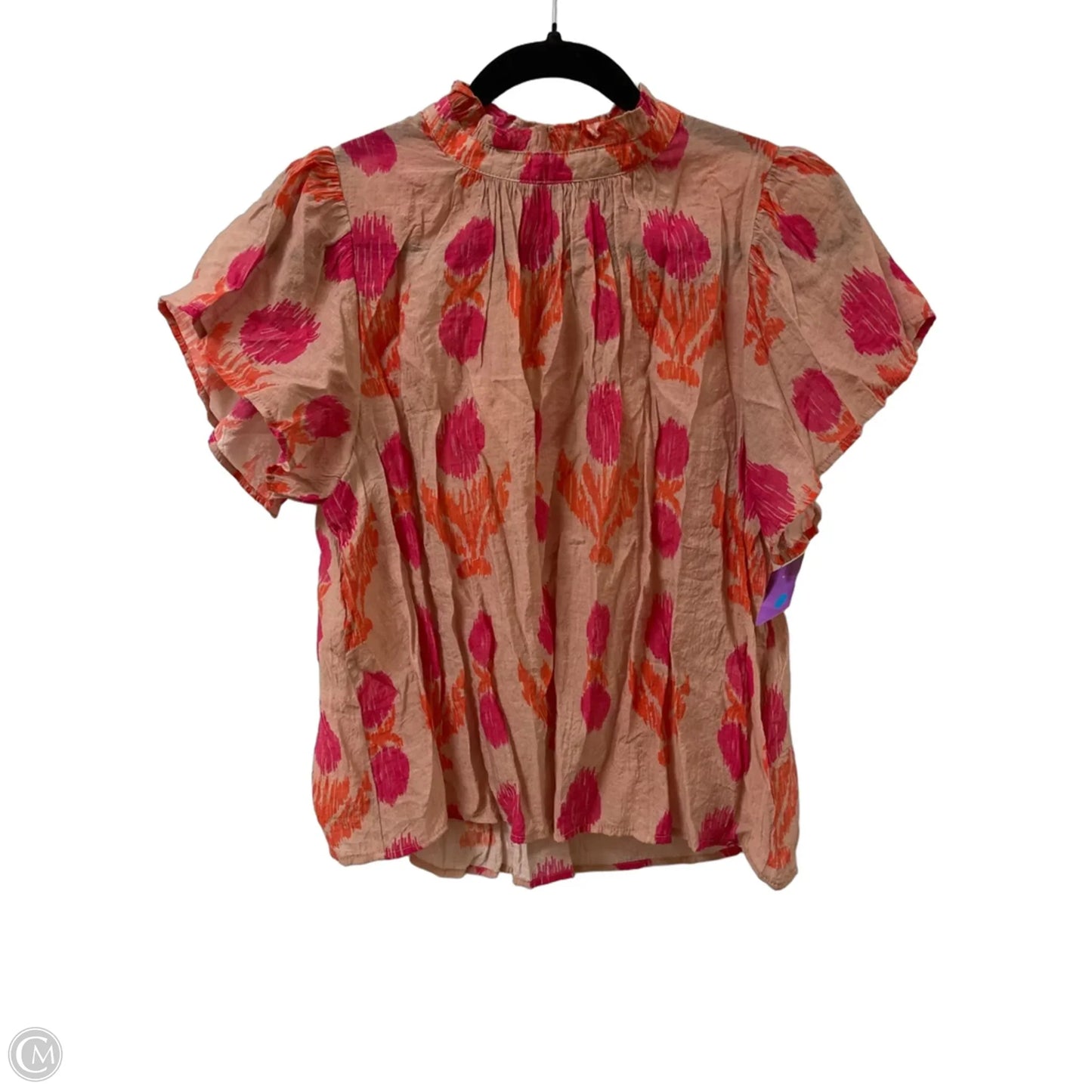 Top Short Sleeve By Thml In Orange & Pink, Size: S