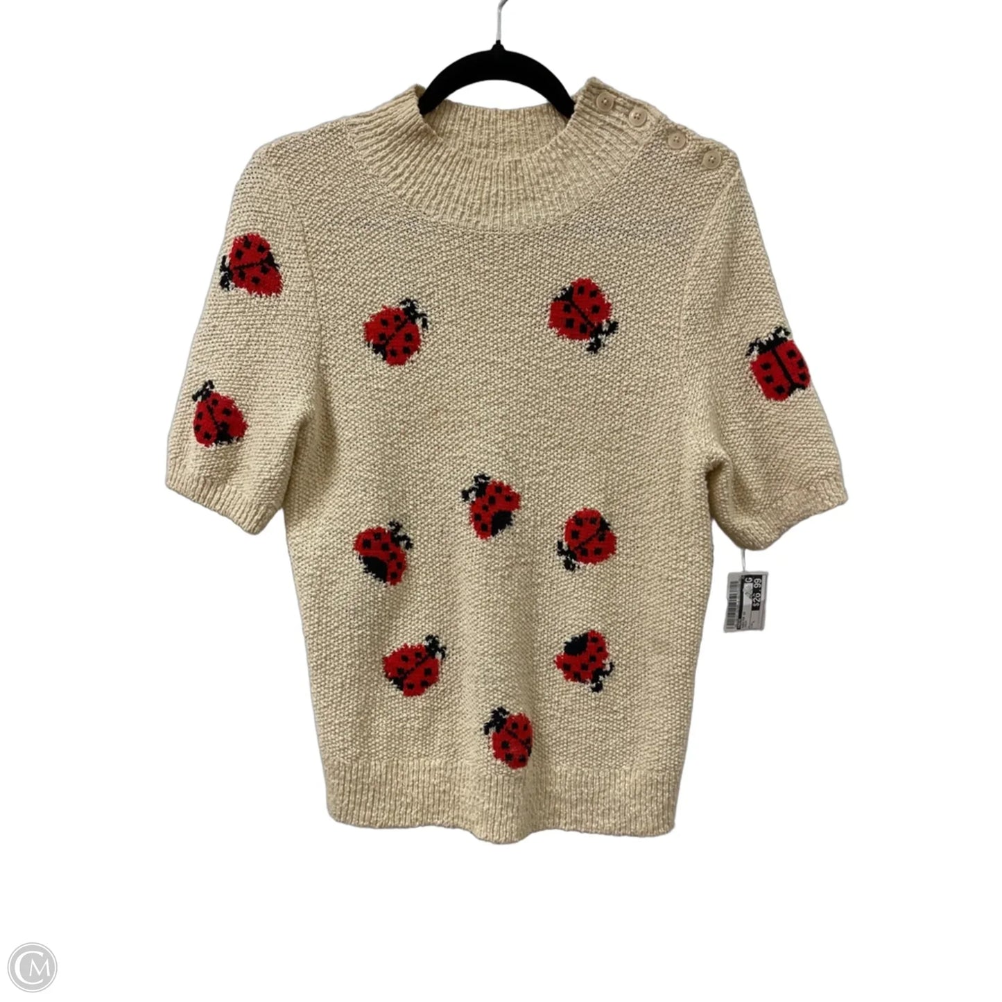 Sweater Short Sleeve By Maeve In Cream, Size: L