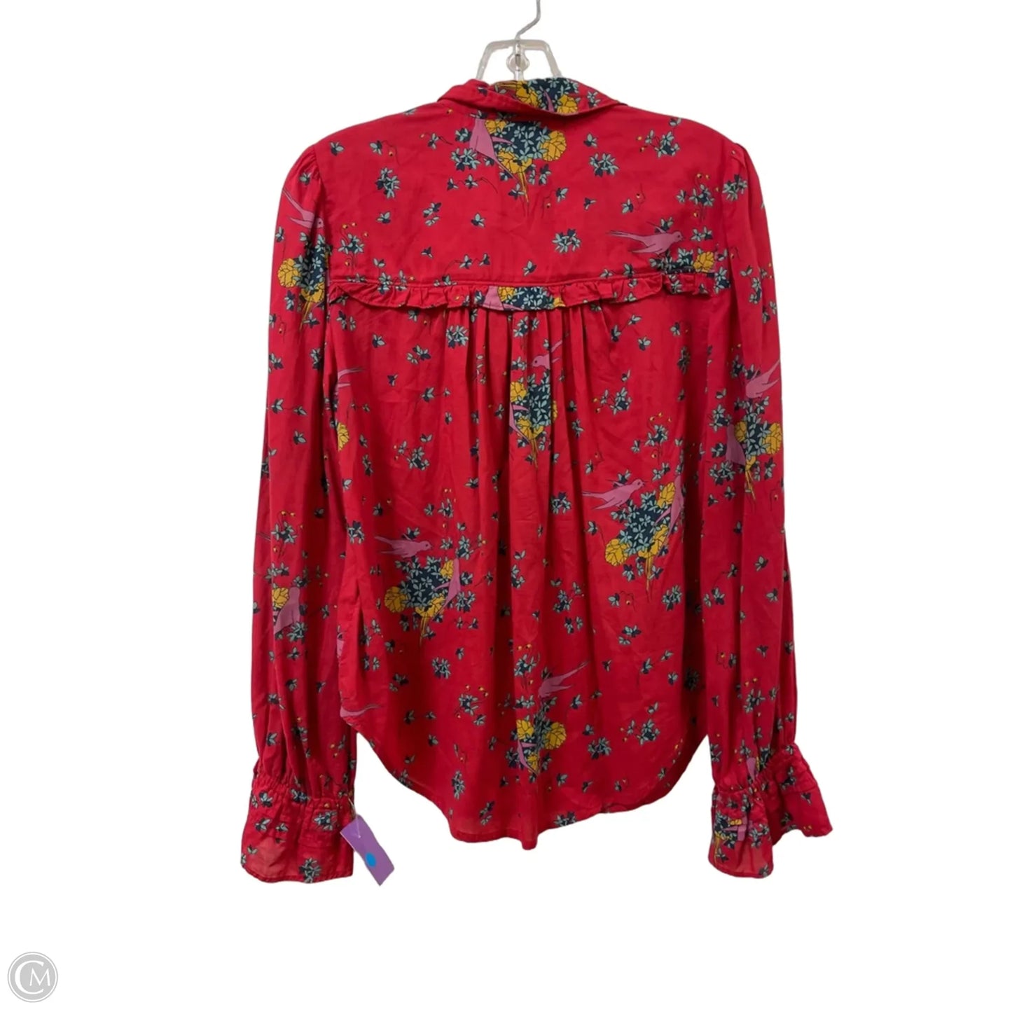 Blouse Long Sleeve By Maeve In Red, Size: S