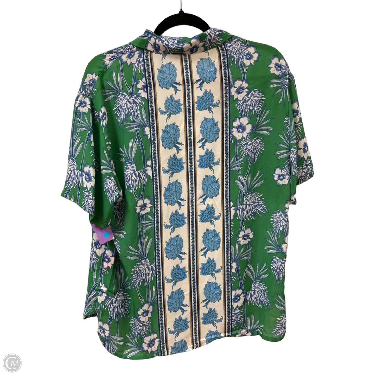 Blouse Short Sleeve By Flying Tomato In Green, Size: S