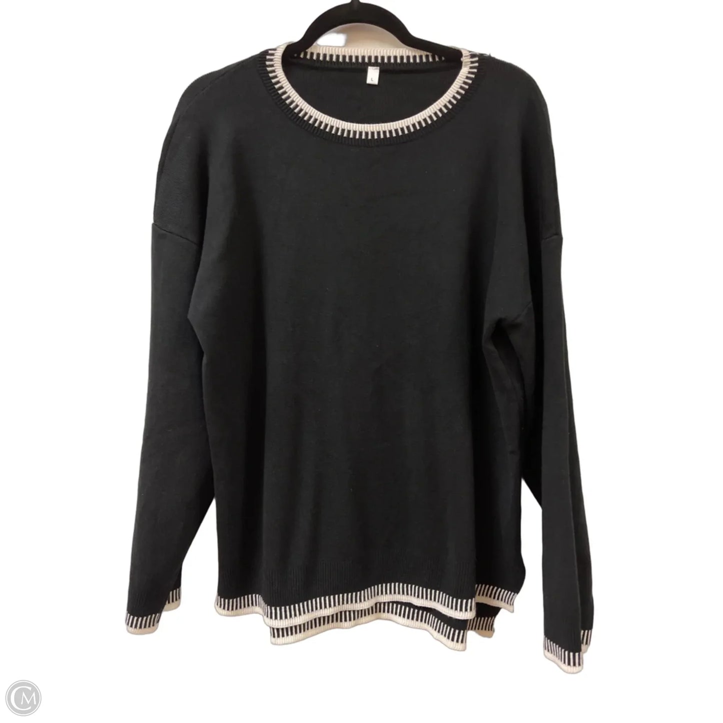 Sweater By Clothes Mentor In Black, Size: L