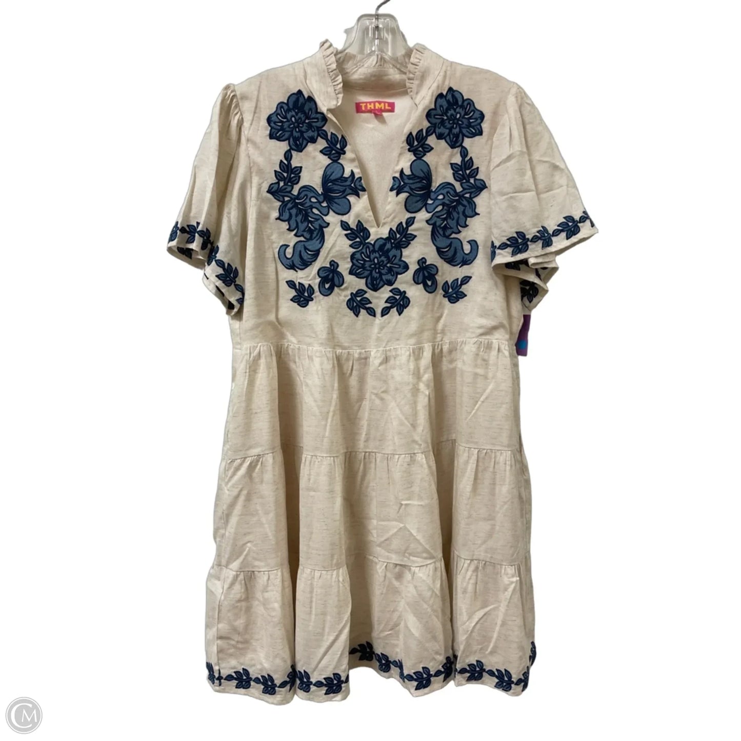 Dress Party Short By Thml In Blue & Cream, Size: S