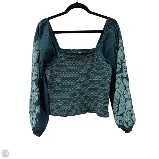 Top Long Sleeve By Anthropologie In Blue, Size: M
