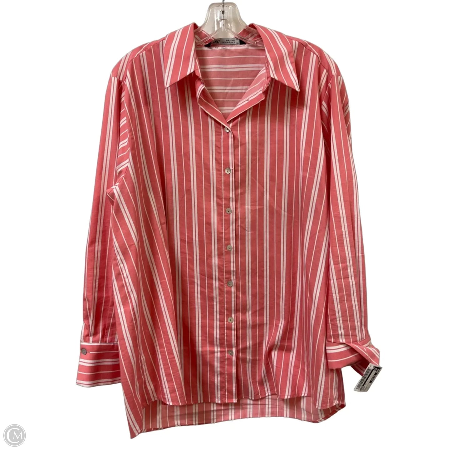 Blouse Long Sleeve By Zara In Coral, Size: M