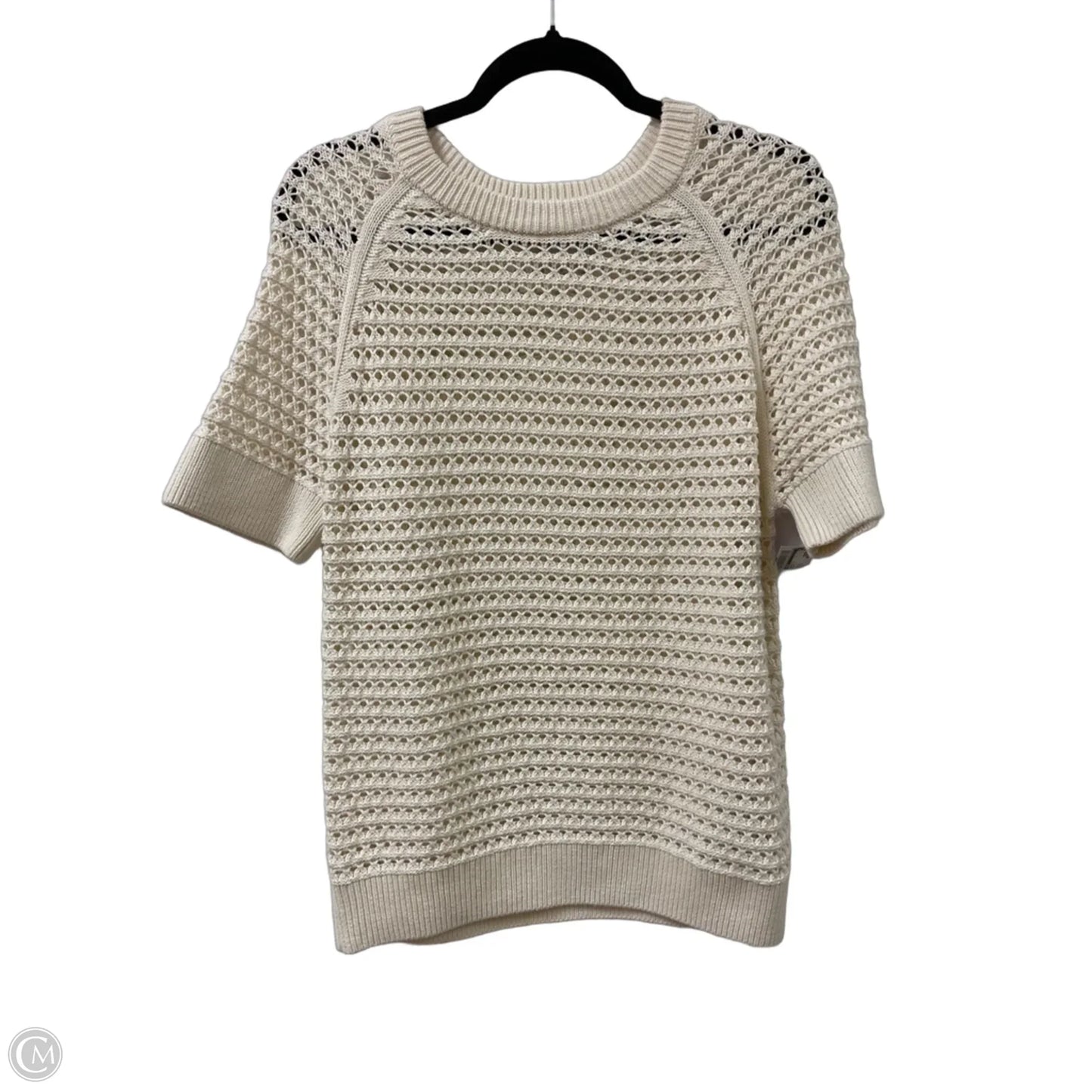 Sweater Short Sleeve By Varley In Cream, Size: M