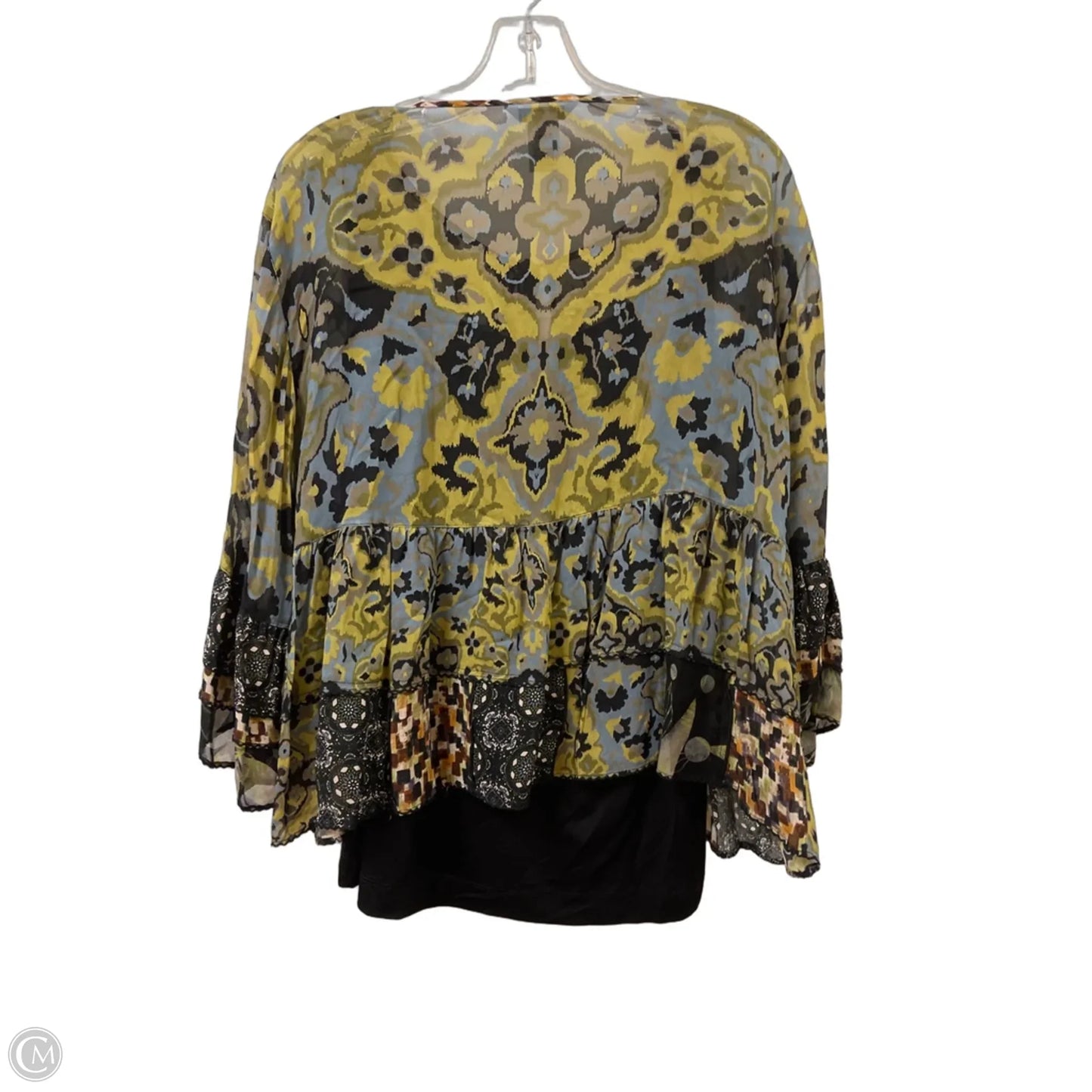 Top 2pc Long Sleeve By John Mark In Black & Green, Size: L