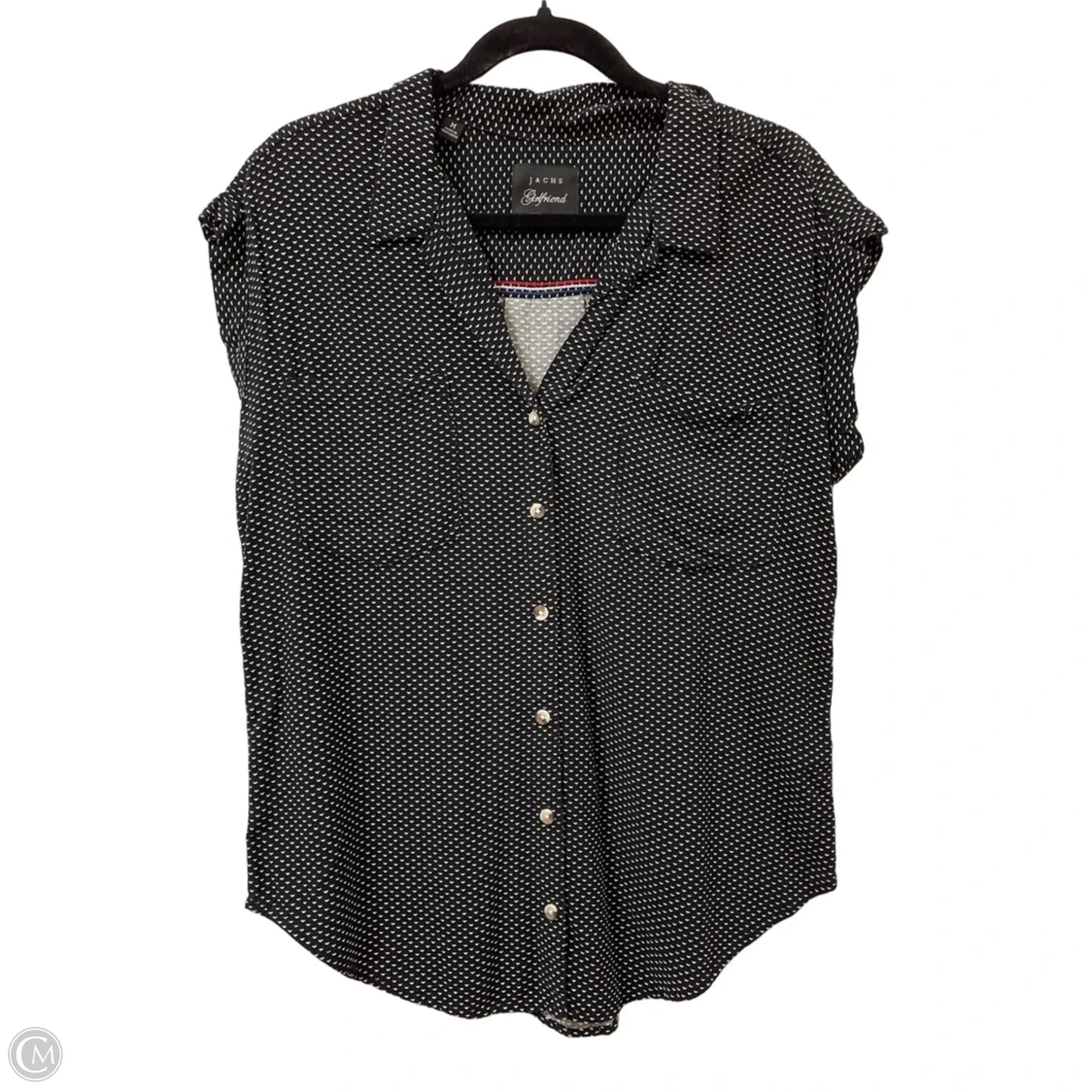 Blouse Short Sleeve By Jachs Girlfirend In Black, Size: L
