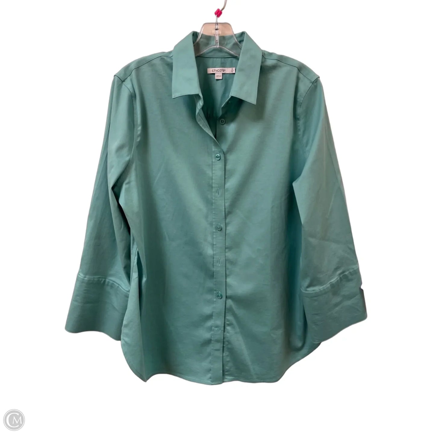 Blouse Long Sleeve By Chicos In Blue, Size: L