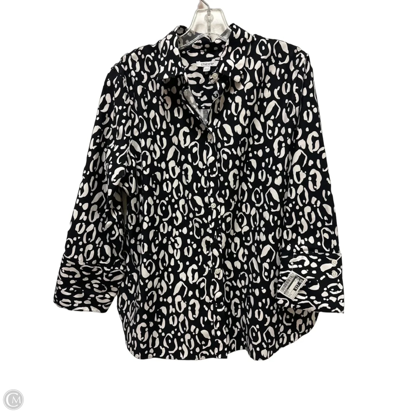 Blouse Long Sleeve By Chicos In Black, Size: L