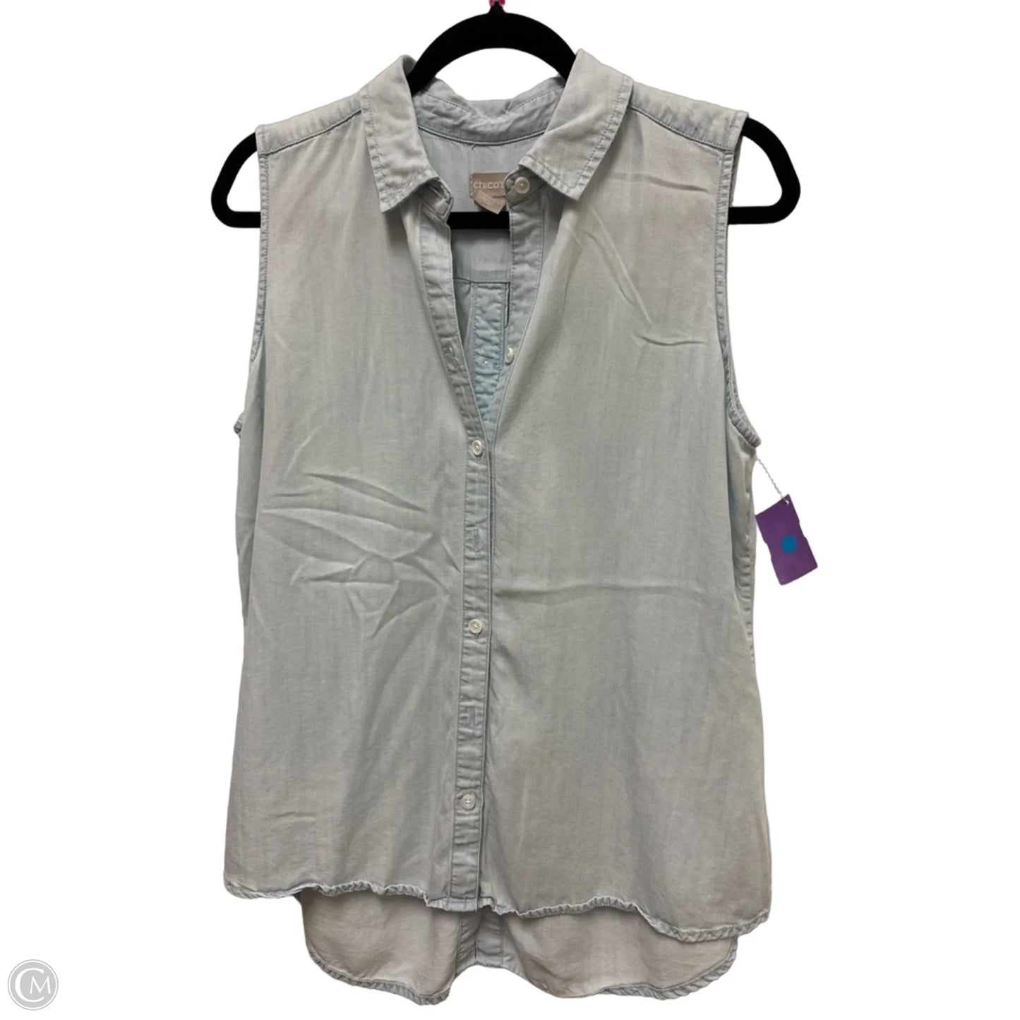 Top Sleeveless By Chicos In Blue, Size: L
